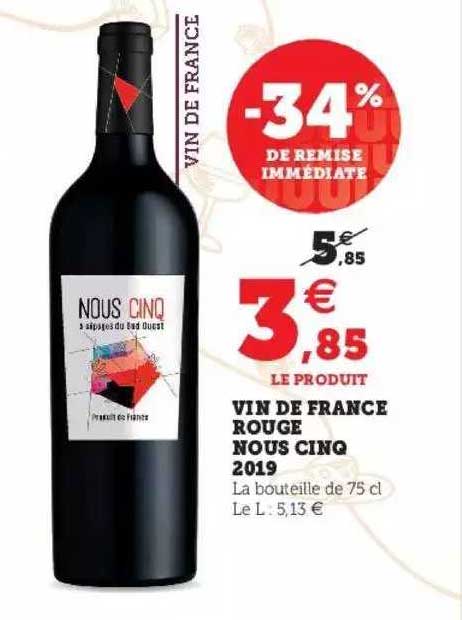 Vin De France Rouge Nous Cinq 2019