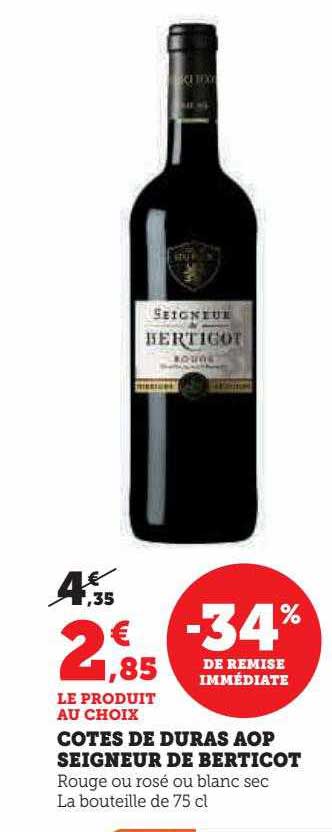 côtes de duras aop seigneur de berticot