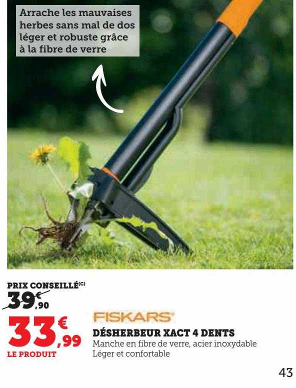 Désherbeur Xact 4 Dents Fiskars