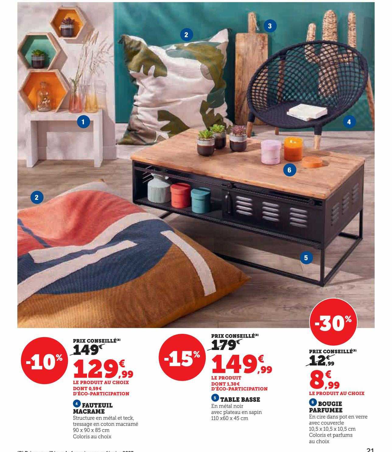 Fauteuil Macramé, Table Basse, Bougie Parfumée