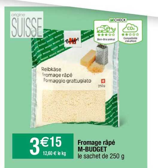fromage râpé m-budget