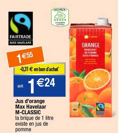 jus d'orange max havelaar m-classic