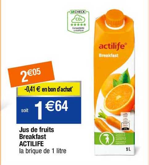 jus de fruits breakfast actilife