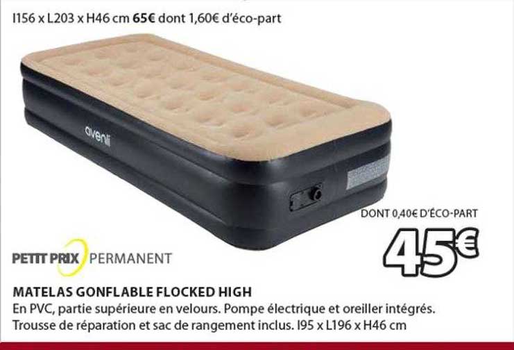 matelas gonflable flocked high