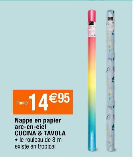 nappe en papier arc-en-ciel cucina & tavola