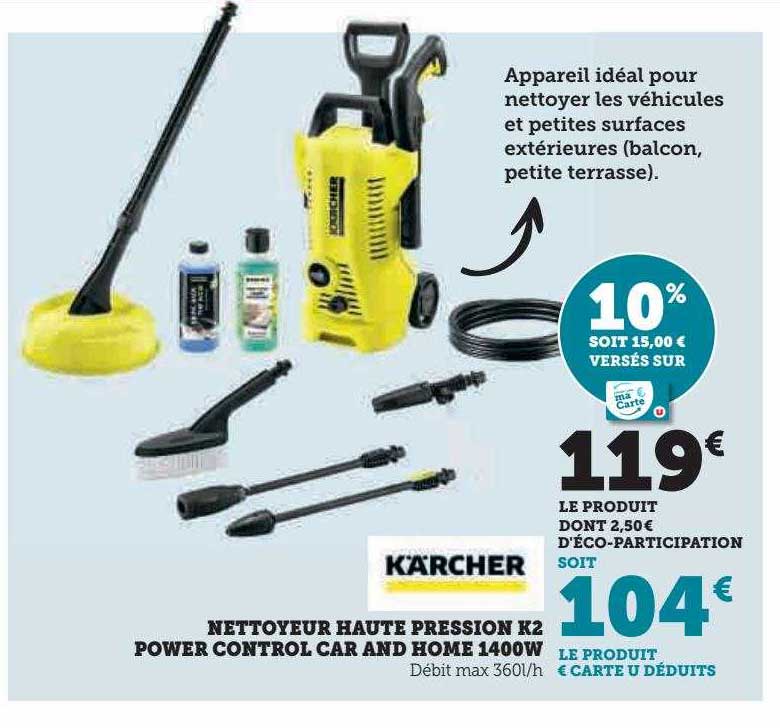 nettoyeur haute pression k2 power control car and home 1400w kärcher
