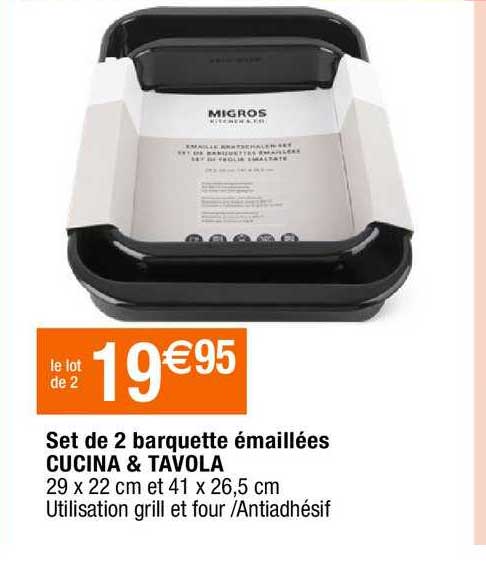 set de 2 barquette émaillées cucina & tavola