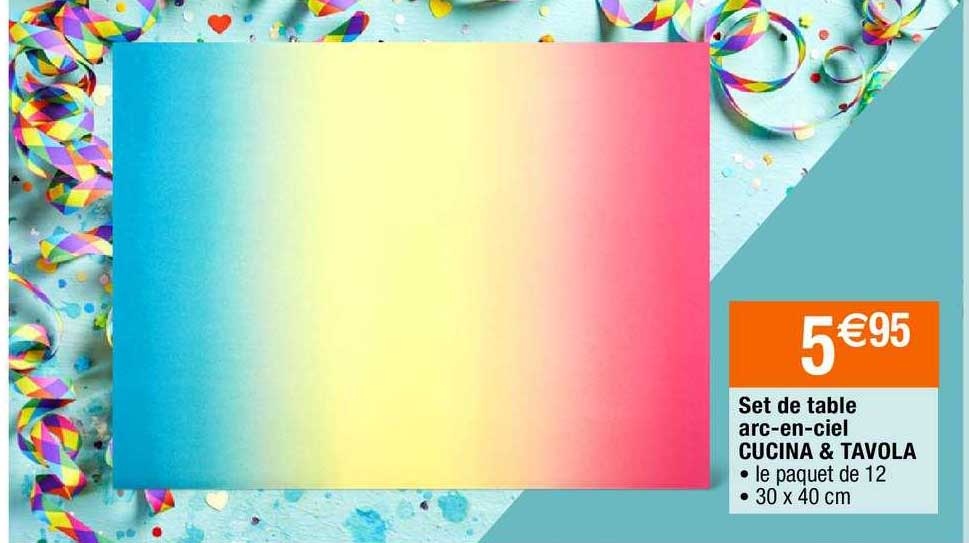 set de table arc-en-ciel cucina & tavola