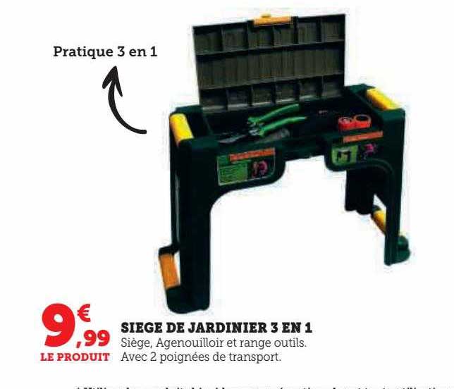 Siège De Jardinier 3 En 1