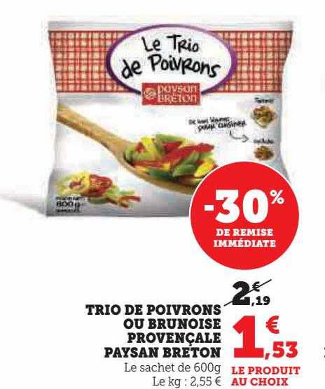 trio de poivrons ou brunoise provençale paysan bréton