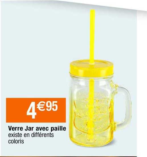 verre jar avec paille