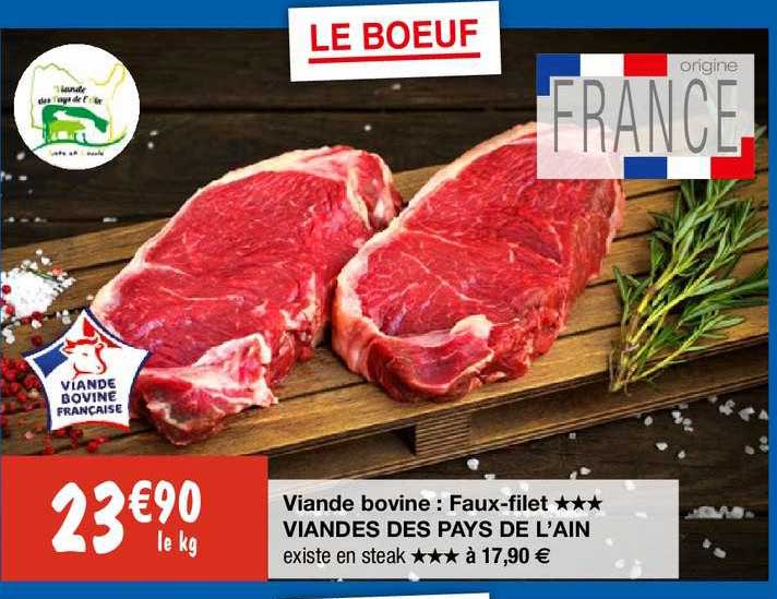 viande bovine : faux-filet*** viandes des pays de l'ain