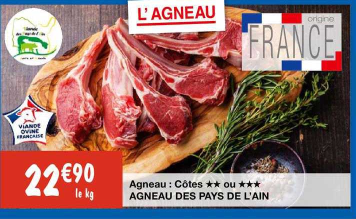 agneau : côtes**ou*** agneau des pays de l'ain
