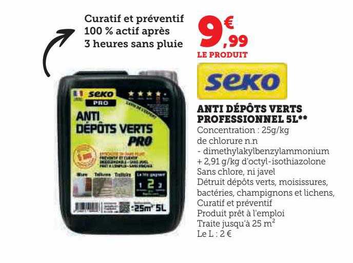 anti dépôts verts professionnel 5l seko