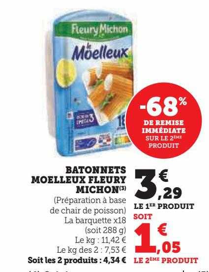 bâtonnets moelleux fleury michon