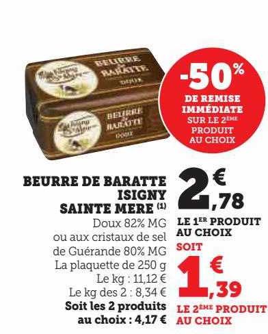 beurre de baratte isigny sainte mère