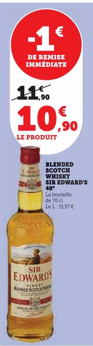blended scotch whisky sir edward's 40°