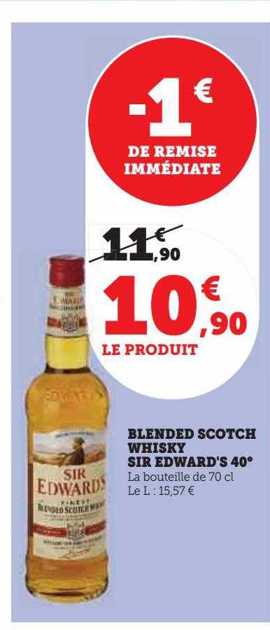 blended scotch whisky sir edward's 40°