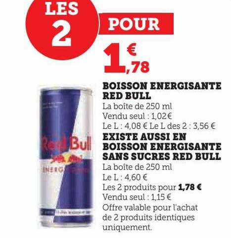 boisson énergisante red bull existe aussi en boisson énergisante sans sucres red bull