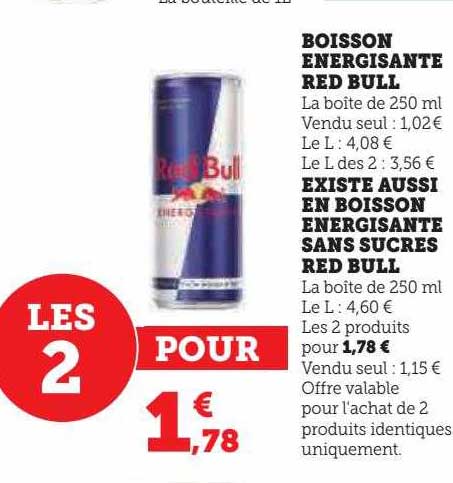 Boisson énergisante Red Bull Existe Aussi En Boisson énergisante Sans Sucres Red Bull