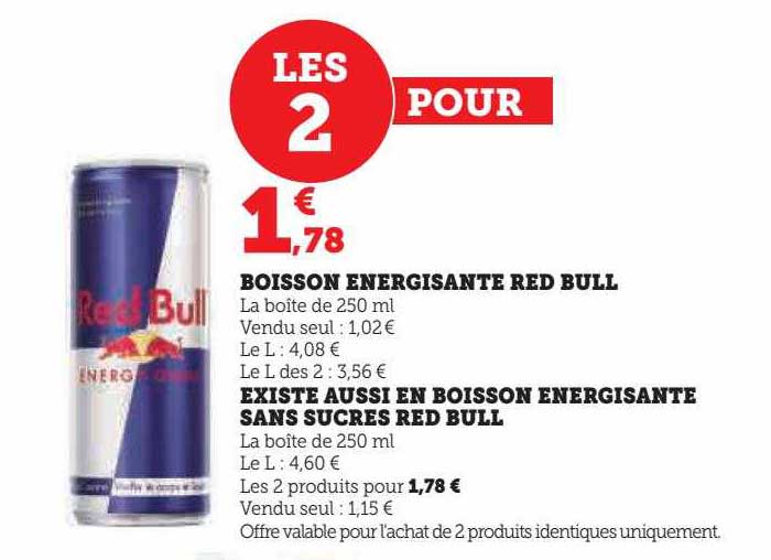 Boisson énergisante Red Bull Existe Aussi En Boisson énergisante Sans Sucres Red Bull