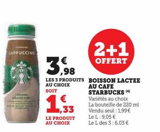 boisson lactée au café starbucks