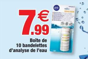 boîte de 10 bandelettes d'analyse de l'eau