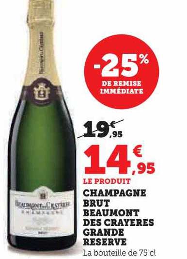 champagne brut beaumont des crayères grande réserve