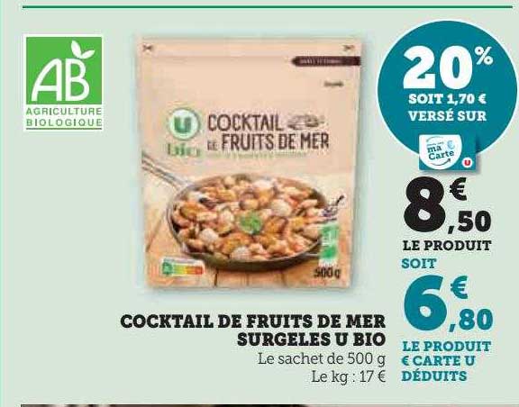 Cocktail De Fruits De Mer Surgelés U Bio