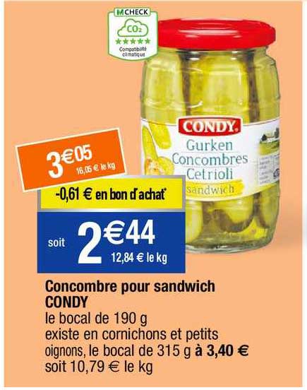 Concombre Pour Sandwich Condy