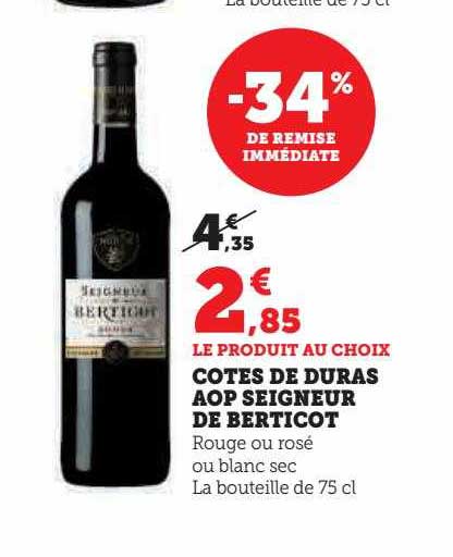côtes de duras aop seigneur de berticot