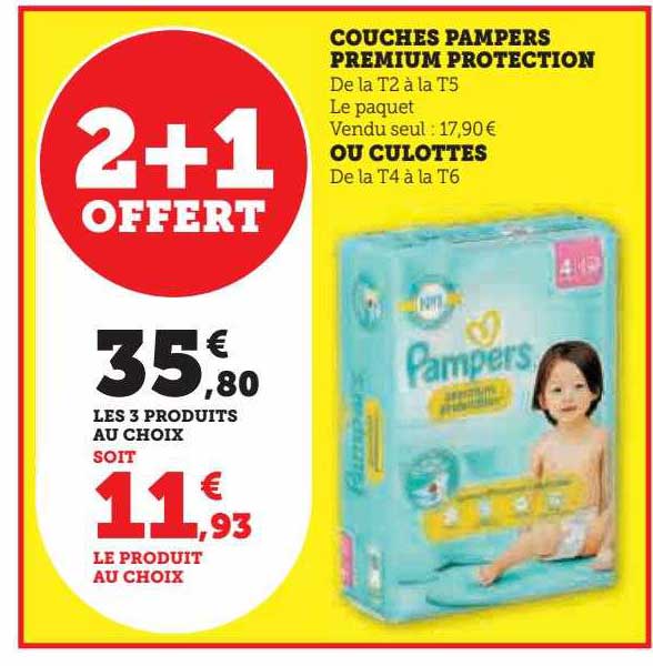 Couches Pampers Premium Protection Ou Culottes