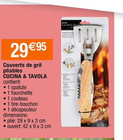 couverts de gril pliables cucina & tavola