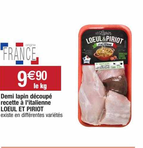 demi lapin découpé recette à l'italienne loeul et piriot