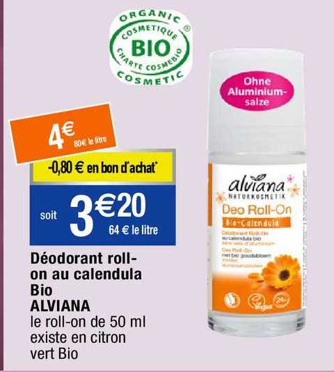 déodorant roll-on au calendula bio alviana