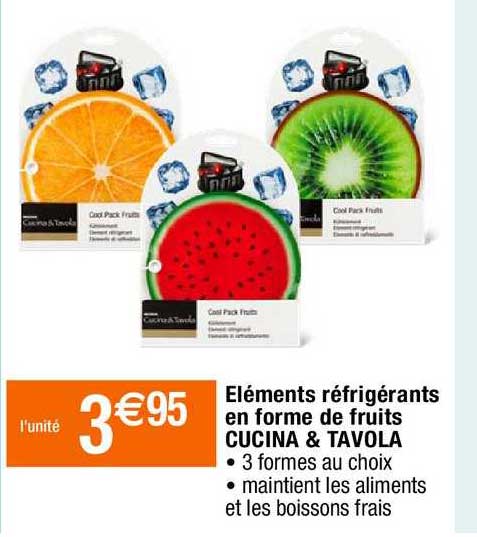 éléments réfrigérants en forme de fruits cucina & tavola