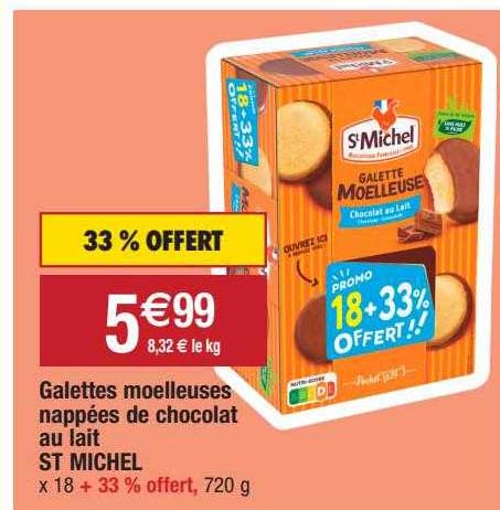galettes moelleuses nappées de chocolat au lait st michel