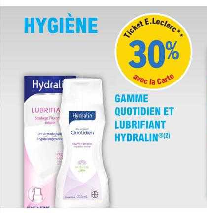 gamme quotidien et lubrifiant hydralin