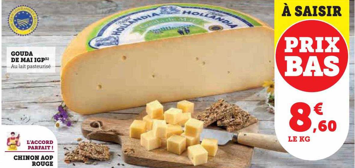gouda de mai igp, chinon aop rouge