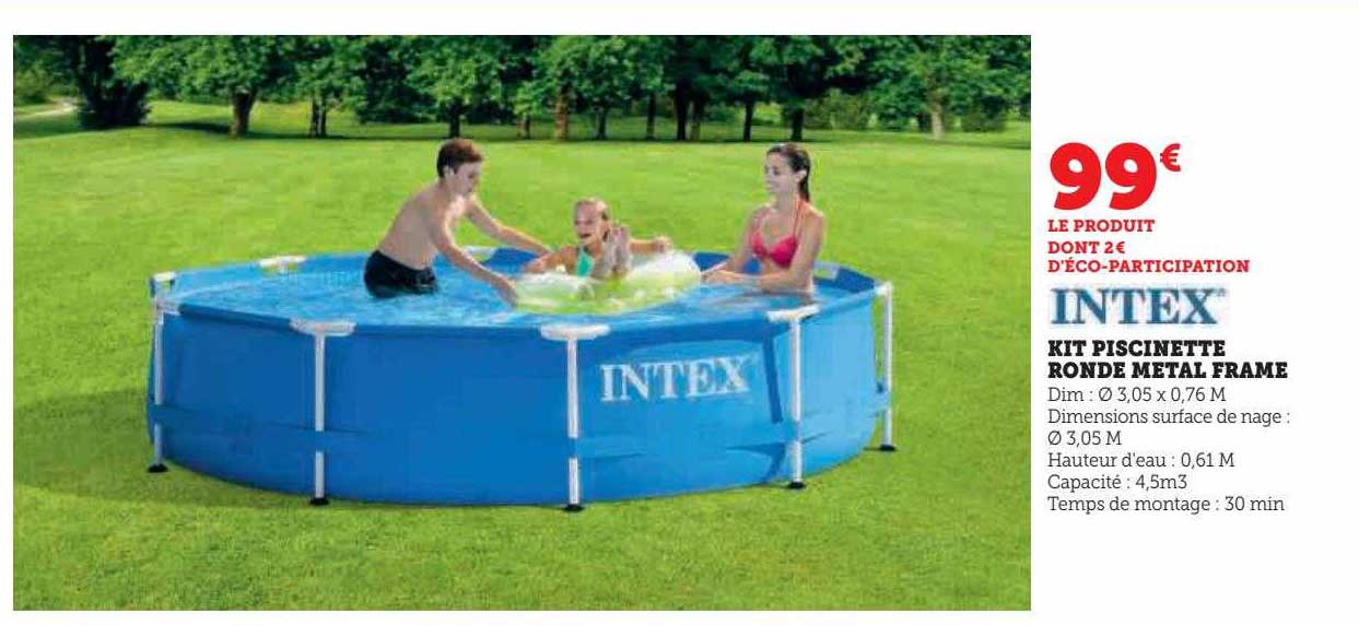 kit piscinette ronde métal frame intex