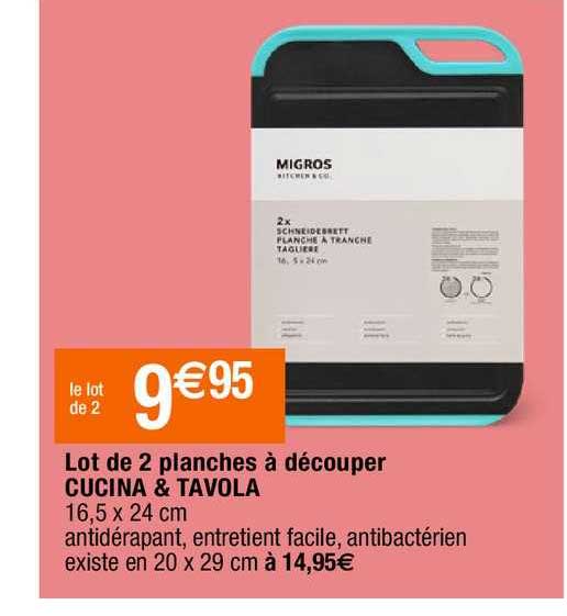 lot de 2 planches à découper cucina & tavola