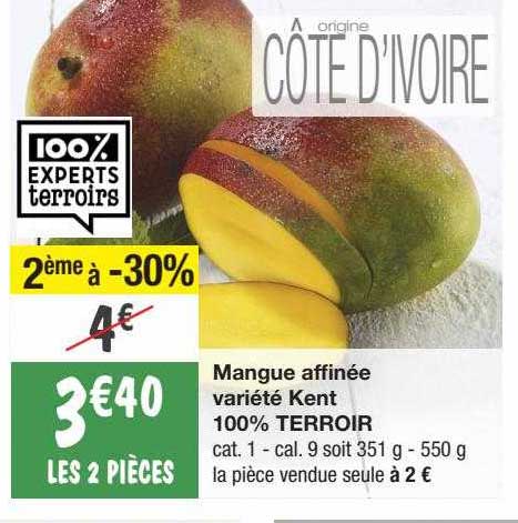 mangue affinée variété kent 100% terroir