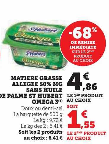 Matière Grasse Allégée 50% Mg Sans Huile De Palme St Hubert Oméga 3