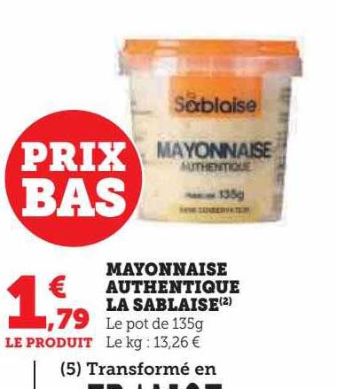 mayonnaise authentique la sablaise