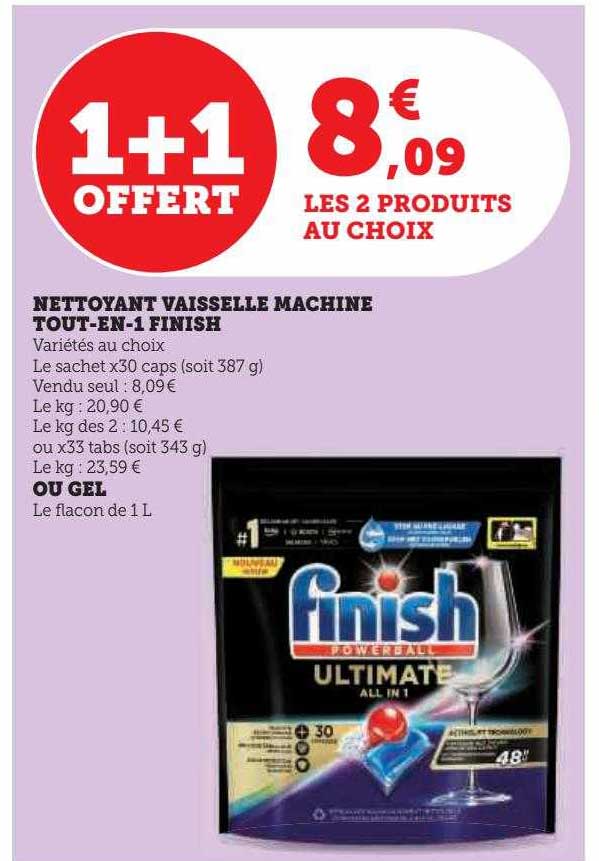 nettoyant vaisselle machine tout-en-1 finish