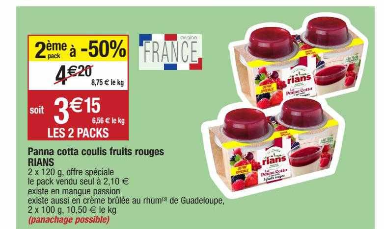 panna cotta coulis fruits rouges rians