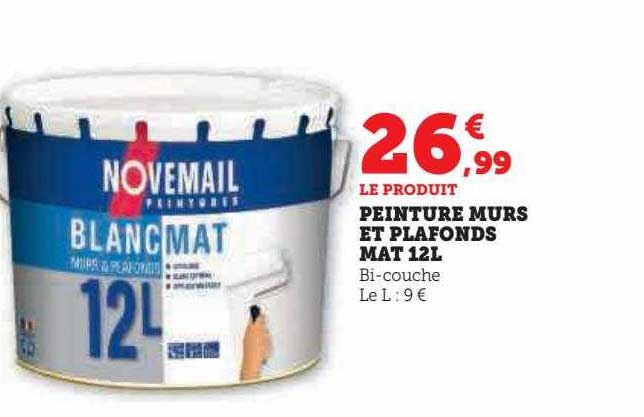 peinture murs et plafonds mat 12l novemail
