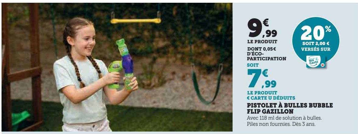 pistolet à bulles bubble flip gazillon