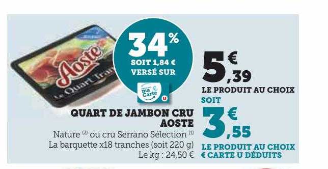 Quart De Jambon Cru Aoste