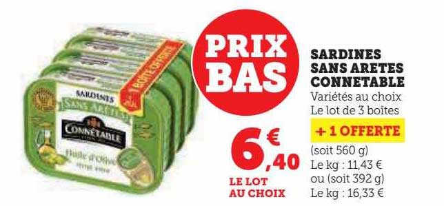 sardines sans arêtes connétable